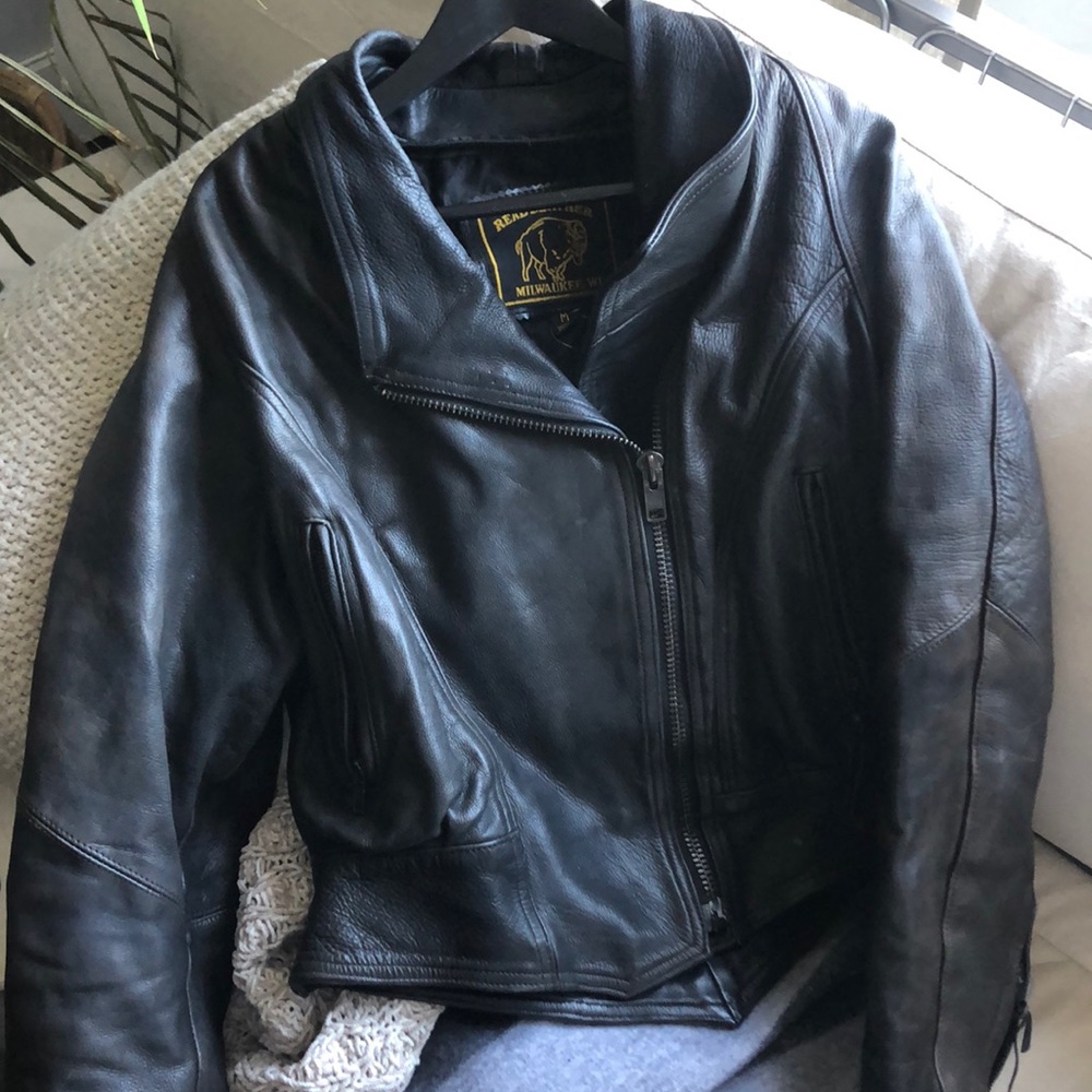 Biker bomber with lace up detail